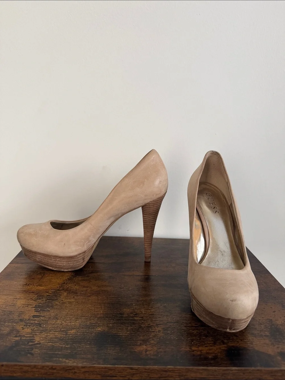 GUESS Beige/Tan Platform Pumps